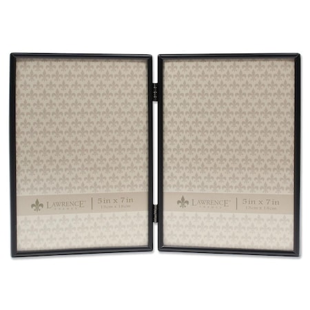 Lawrence Frames 5 x 7 in. Hinged Double Picture Frame, Black 660057D